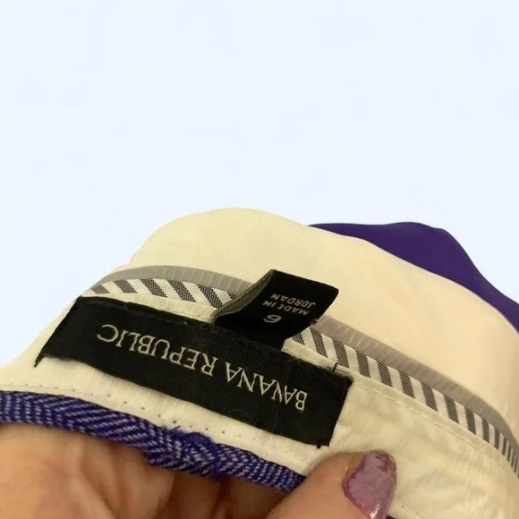 Banana Republic purple plaid trousers Size 6 - Picture 5 of 5